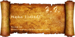 Hupka Ildikó névjegykártya
