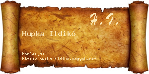 Hupka Ildikó névjegykártya